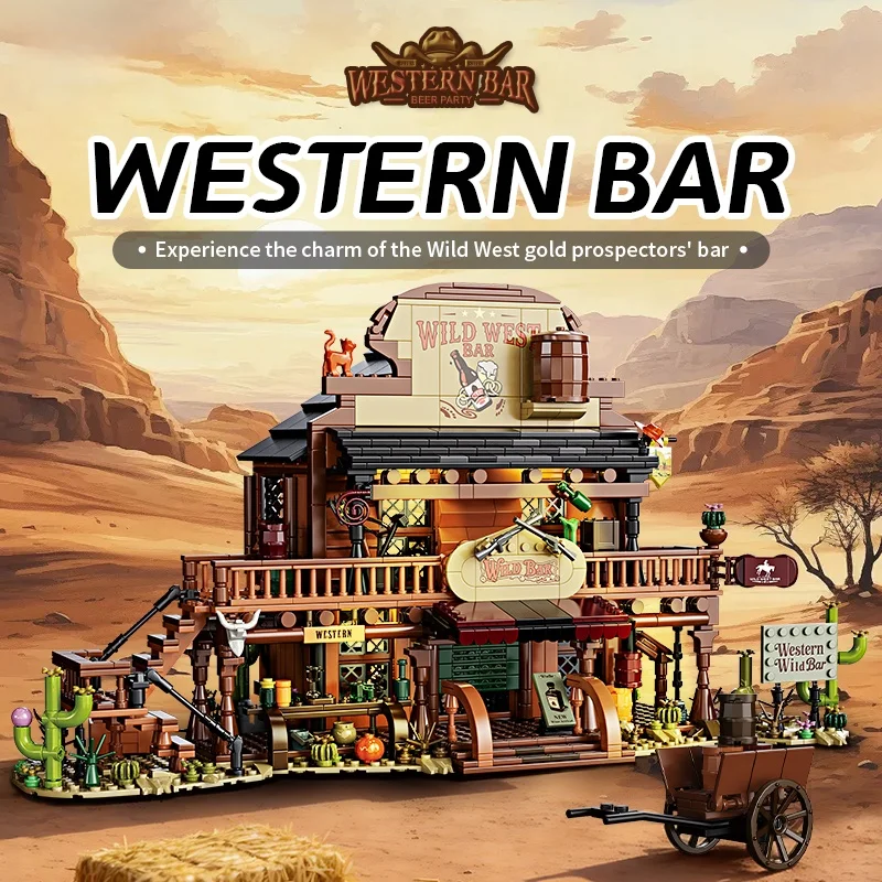 Vintage Toys Collector - مجموعة بناء بار غربي كلاسيكي بـ