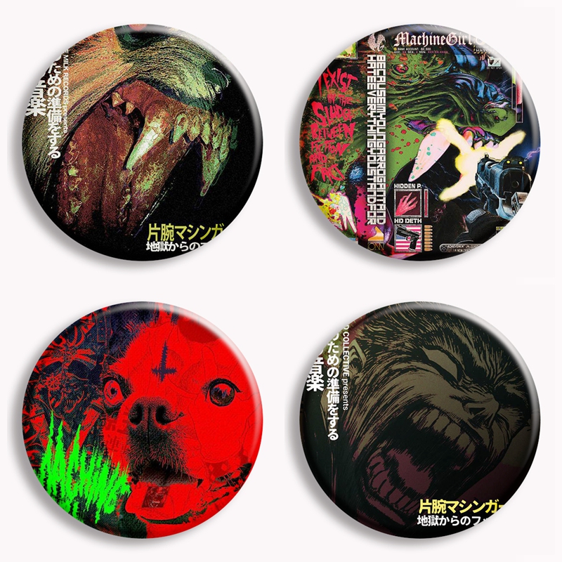 Vintage Collectible Pins - دبوس دبوس فتاة آلة ، خمر