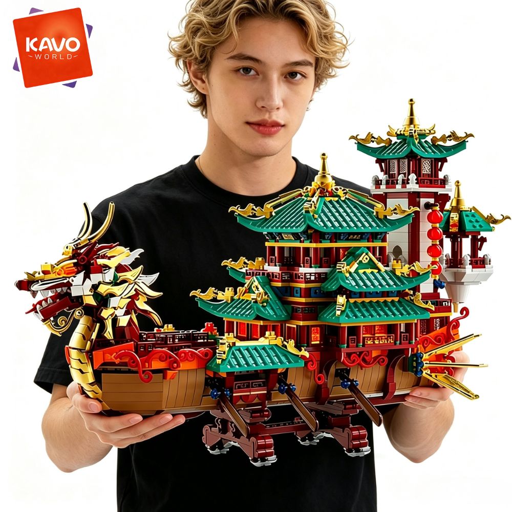 Vintage Toys Collector - KAVOWORLD 2453 قطعة مكعبات بناء قارب