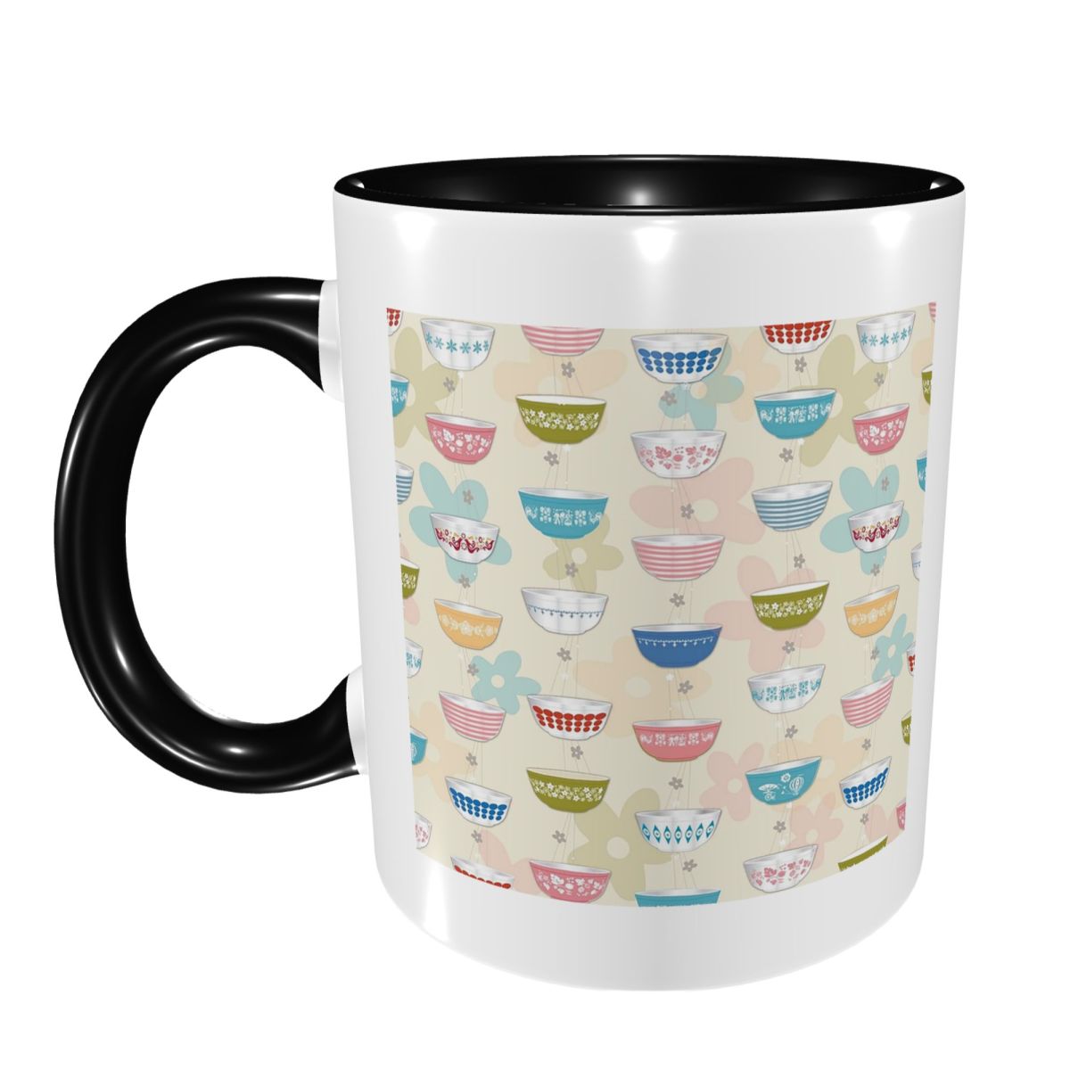 Vintage Collectible Pyrex - مجموعة أكواب بيركس الكلاسيكية، أكواب سيراميك