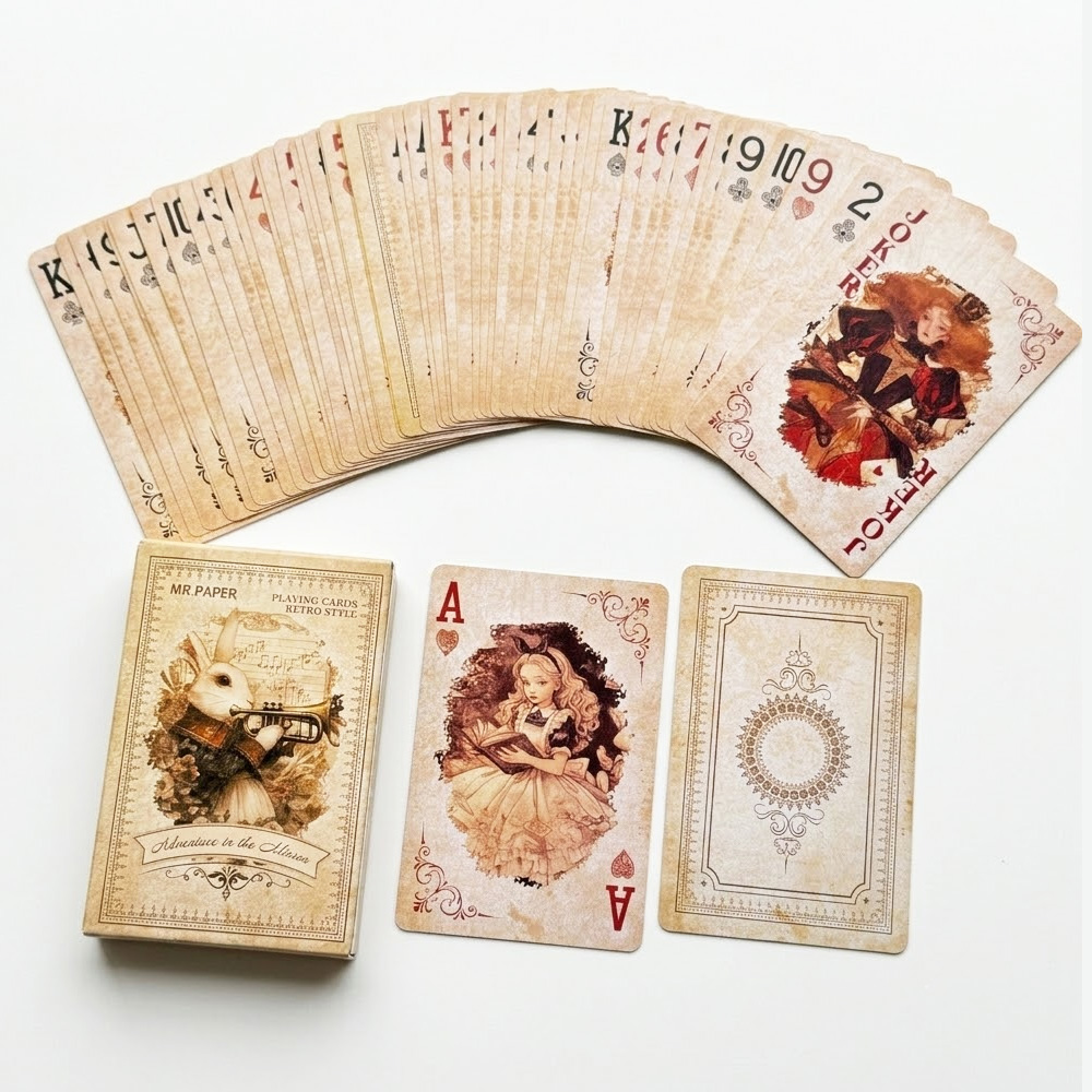 55 قطعة من بطاقات لعب أليس في  - مراجعة Vintage Collectible Playing Cards وسعره