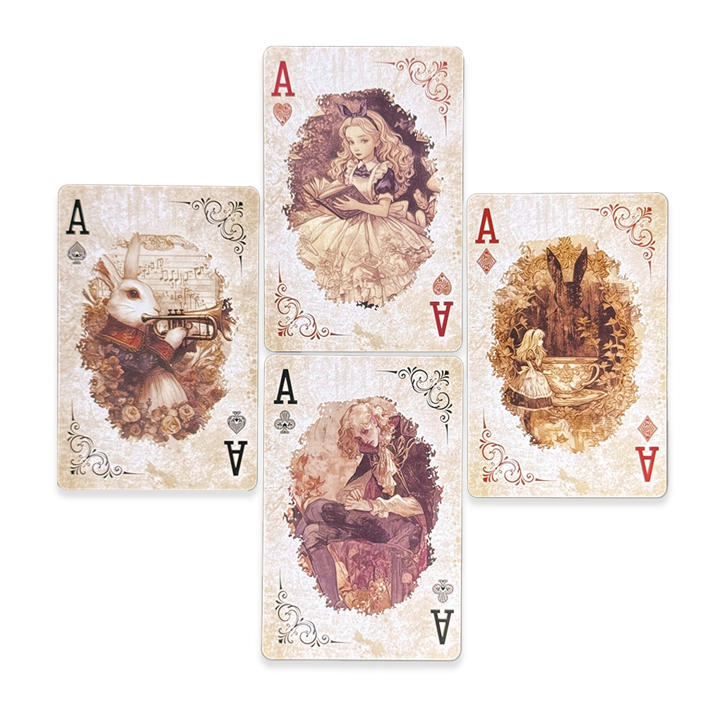 55 قطعة من بطاقات لعب أليس في  - مراجعة Vintage Collectible Playing Cards وسعره