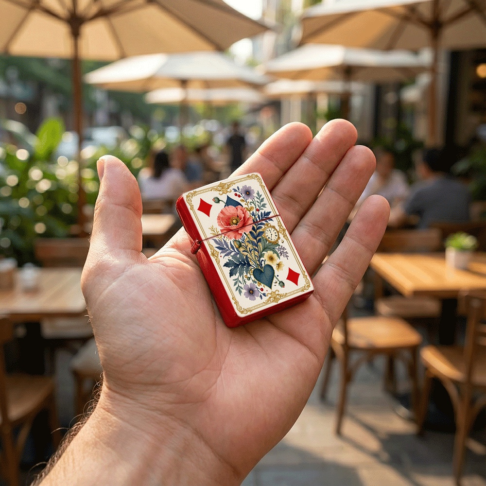 ولاعة بغطاء قابل للفتح بتصميم  - مراجعة Vintage Collectible Playing Cards وسعره