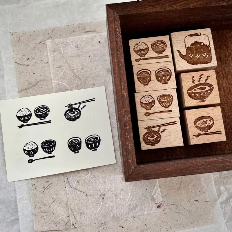 ختم خشبي بتصميم إبريق شاي ووعا - مراجعة Vintage Collectible Stamps وسعره