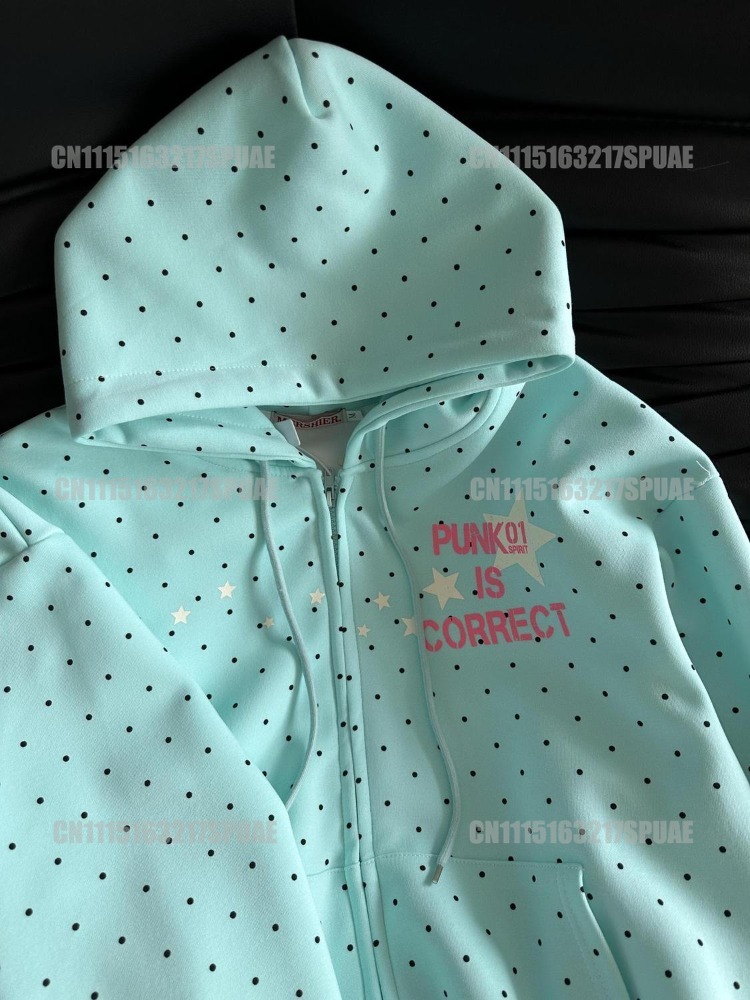 سترة نسائية فضفاضة بطبعة نجوم  - مراجعة Vintage Zip Hoodie وسعره