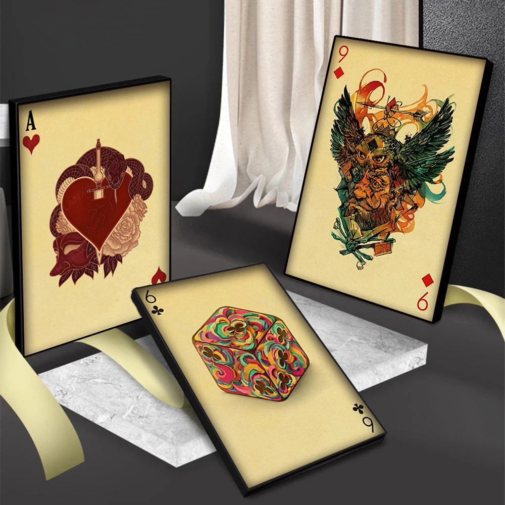ملصق قماشي عتيق بتصميم مجموعة  - مراجعة Vintage Collectible Playing Cards وسعره
