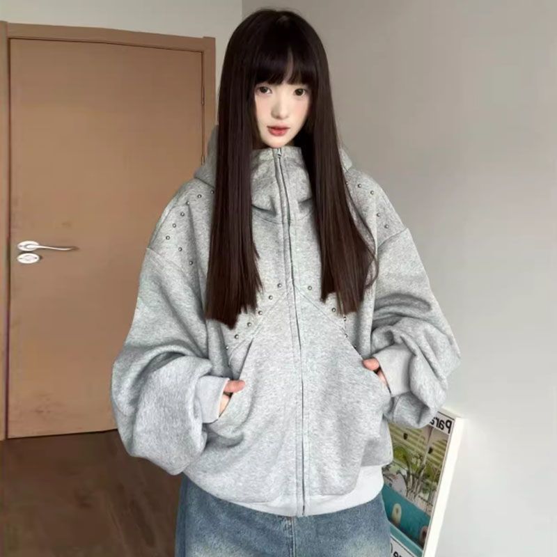هودي نسائي بتصميم عصري من Y2K  - مراجعة Vintage Zip Hoodie وسعره