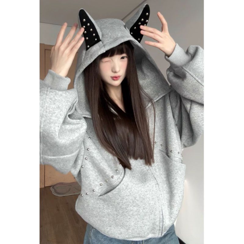 هودي نسائي بتصميم عصري من Y2K  - مراجعة Vintage Zip Hoodie وسعره